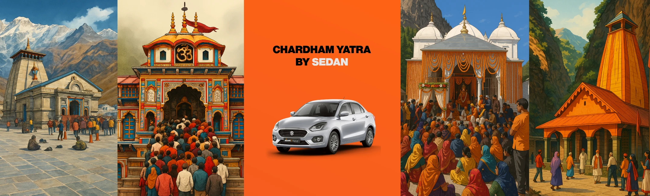 Delhi to Char Dham Yatra by Sedan