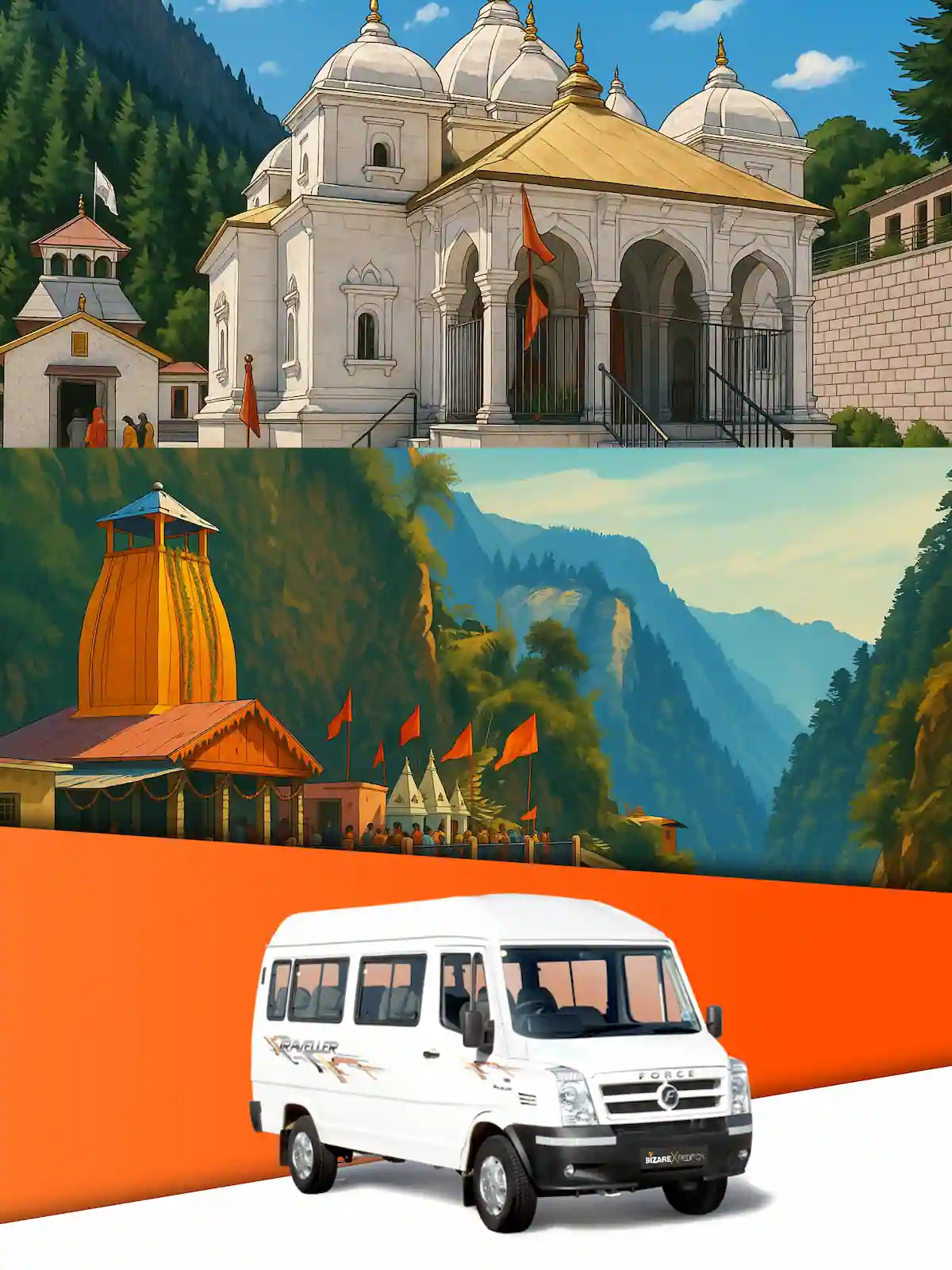 Gangotri Yamunotri Yatra by Tempo Traveller Tempo 