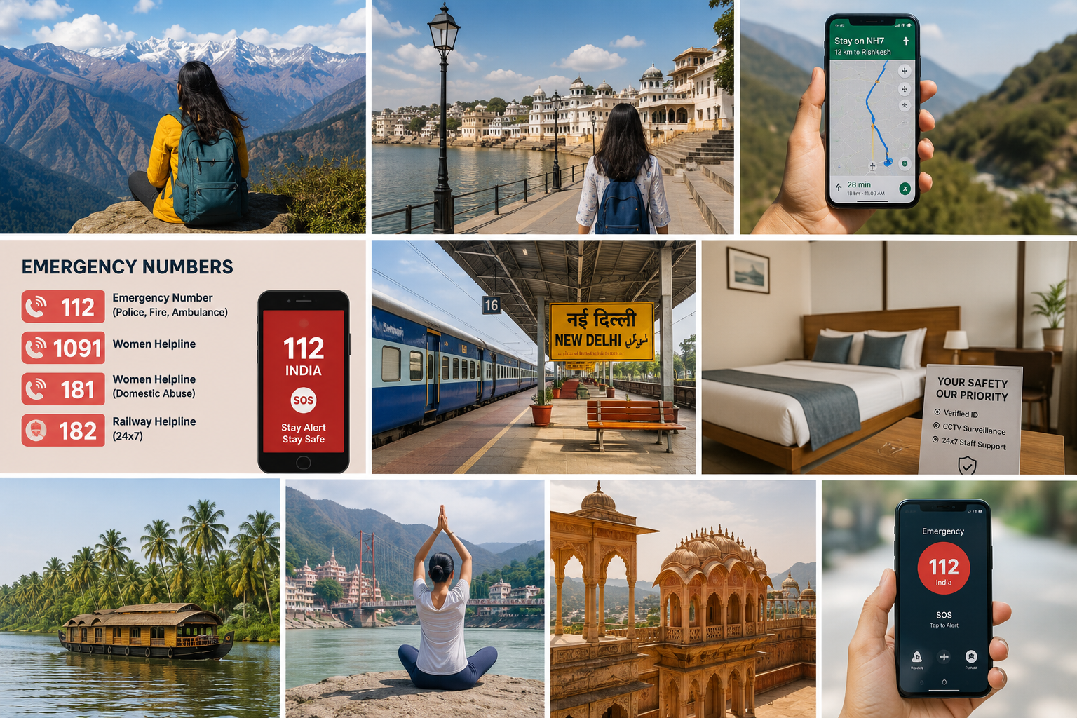 India Travel & Safety Collage