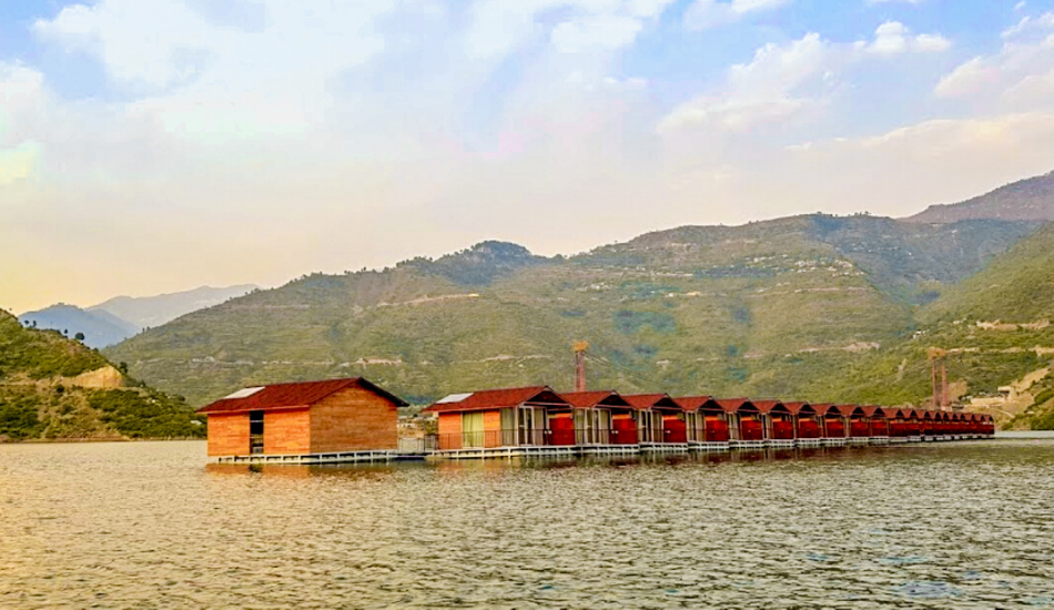 Tehri Lake Houseboat / Floating Huts Booking at the best Price Floating Huts Tehri Dam Lake